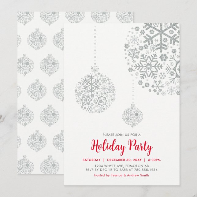 Holiday / Christmas Party Invitation Card (Front/Back)