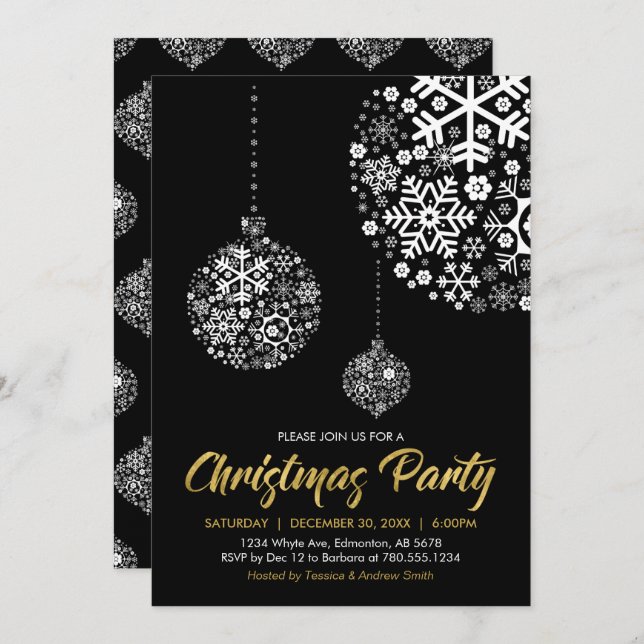 Holiday / Christmas Party Invitation Card (Front/Back)