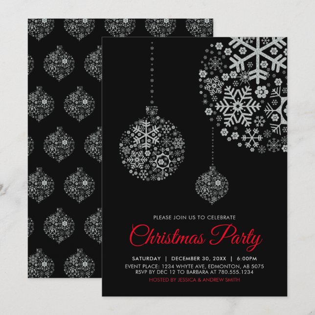Holiday / Christmas Party Invitation Card (Front/Back)