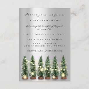 Holiday Christmas Party Invitation Grey Tree Winte