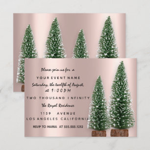 Holiday Christmas Party Invitation Rose Dinner Lux