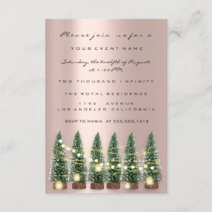 Holiday Christmas Party Invitation Rose Tree Winte