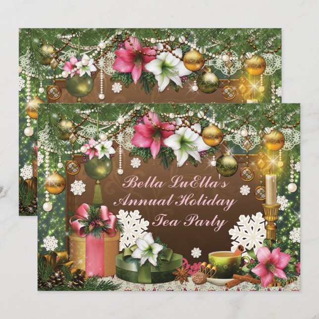 Holiday Christmas Party Invitations (Front/Back)