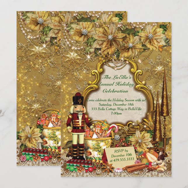 Holiday Christmas Party Invitations (Front/Back)