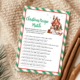 Holiday Christmas Party Recipe Match Game Card