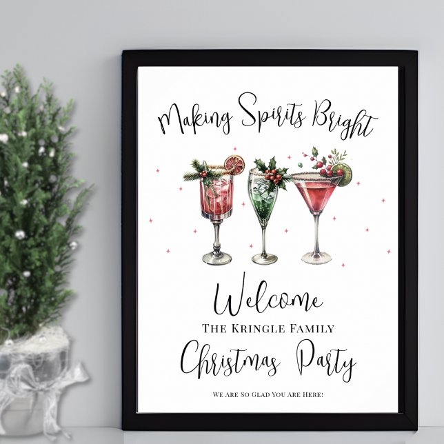 Holiday Christmas Party Welcome Sign (Festive Christmas Party Welcome Sign)