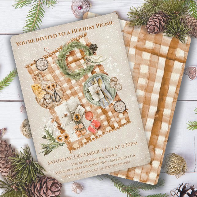 Holiday Christmas Picnic Meal Invitation (Creator Uploaded)