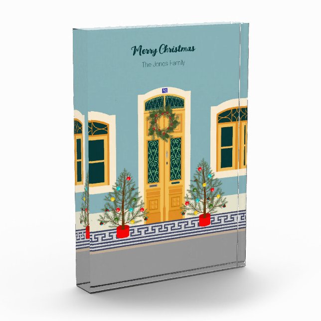 Holiday Christmas Portuguese festive House Photo Block (Left)