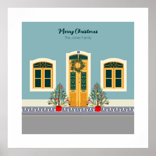 Holiday Christmas Portuguese festive House Poster (Front)
