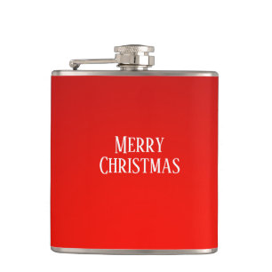 Holiday Christmas red fireball Hip Flask