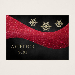 Holiday Christmas red glittery snowflakes