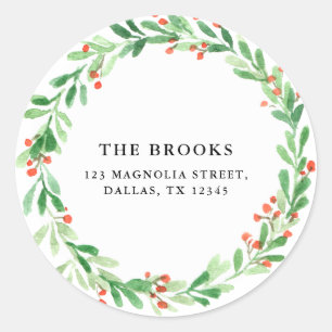 Holiday Christmas Return Address Label Sticker