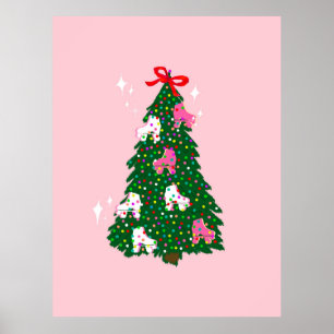 Holiday Christmas Roller Skate Ornaments Poster