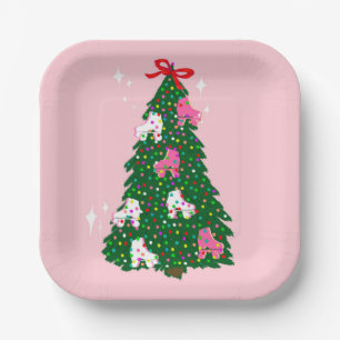 Holiday Christmas Roller Skating Xmas Skate  Paper Plate