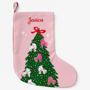 Holiday Christmas Roller Skating Xmas Skate  Small Christmas Stocking