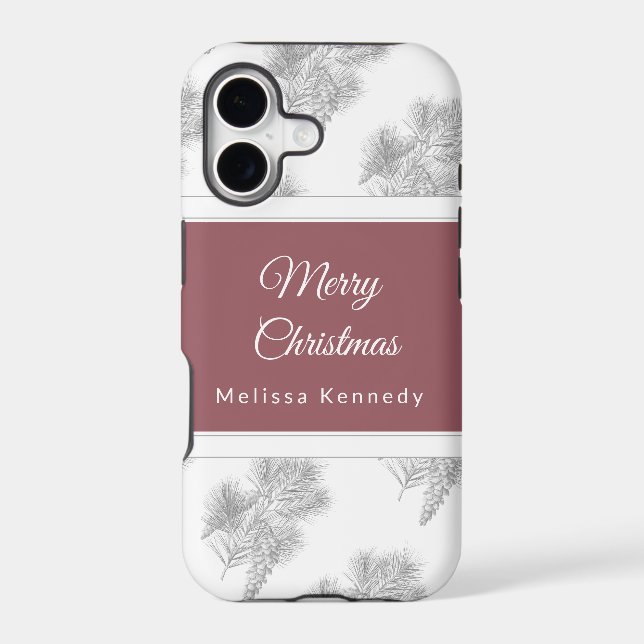 Holiday christmas rustic pinecone pattern custom (Back)