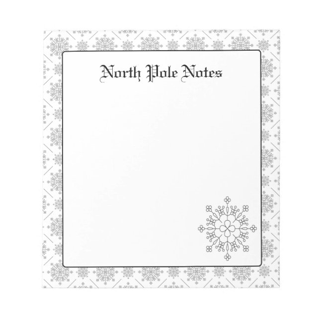 Holiday Christmas Snowflakes Notepads (Front)