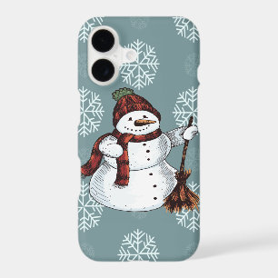 Holiday Christmas Snowman white Red & Grey