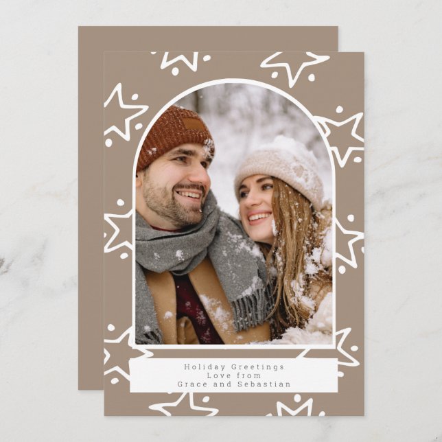 Holiday Christmas Star Pattern Photo Personalised (Front/Back)