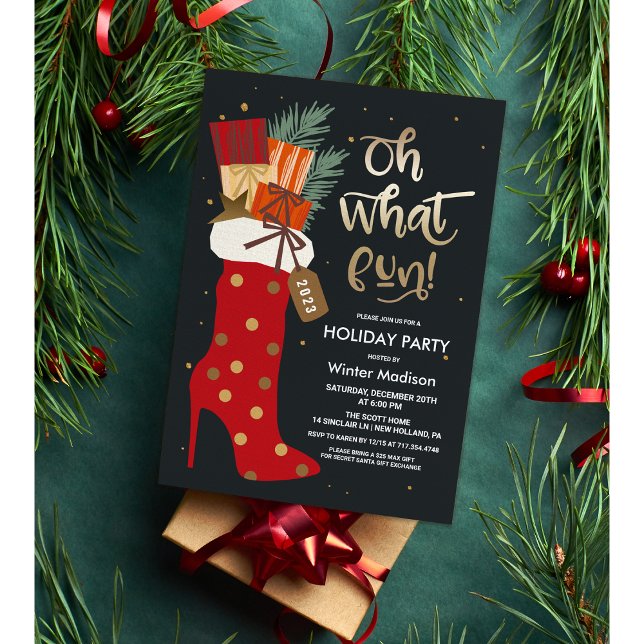 Holiday Christmas Stiletto Boots  Invitation (Creator Uploaded)