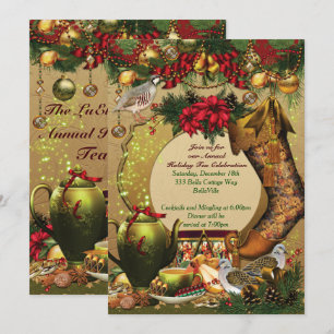 Holiday Christmas Tea Party Invitations