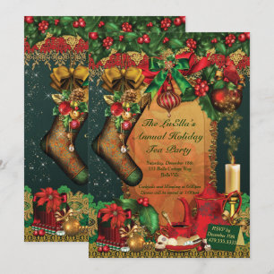 Holiday Christmas Tea Party Invitations