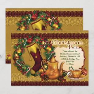 Holiday Christmas Tea Party Invitations