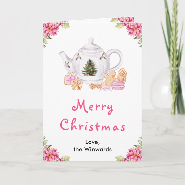 Holiday Christmas Tea Pink Merry Christmas (Front)