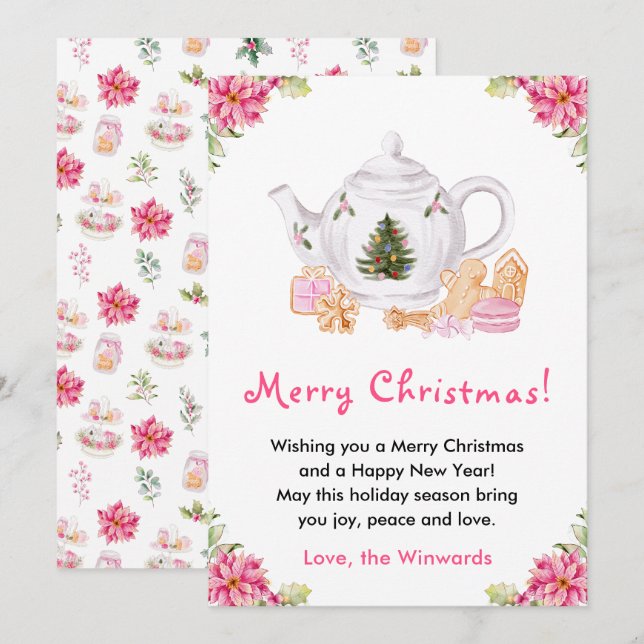 Holiday Christmas Tea Pink Merry Christmas (Front/Back)