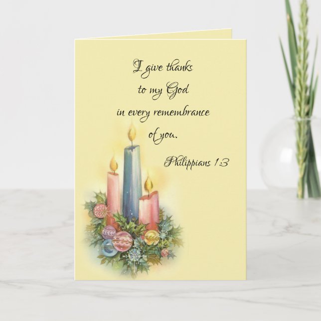 Holiday Christmas Thank You Scripture Card (Front)