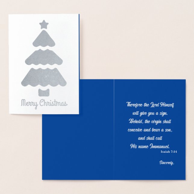 Holiday Christmas Tree Bible Verse Foil Card (Display)