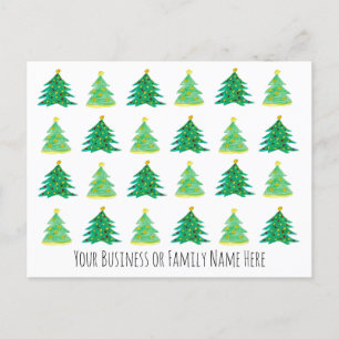 Holiday Christmas Tree Branded Business Promotion Postcard