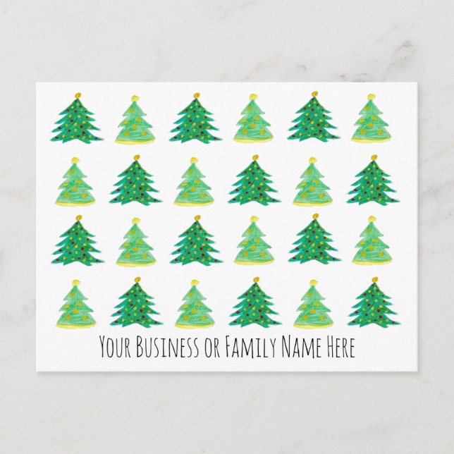 Holiday Christmas Tree Branded Business Promotion Postcard (Front)