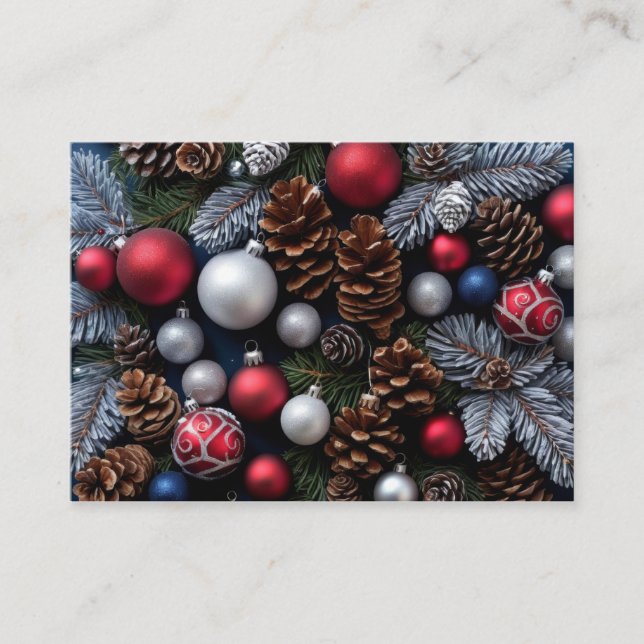 Holiday Christmas Tree Festive Snow Season Candles Business Card (Front)