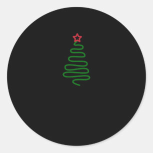Holiday Christmas Tree Funny Star Classic Round Sticker