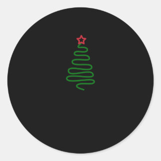 Holiday Christmas Tree Funny Star Classic Round Sticker
