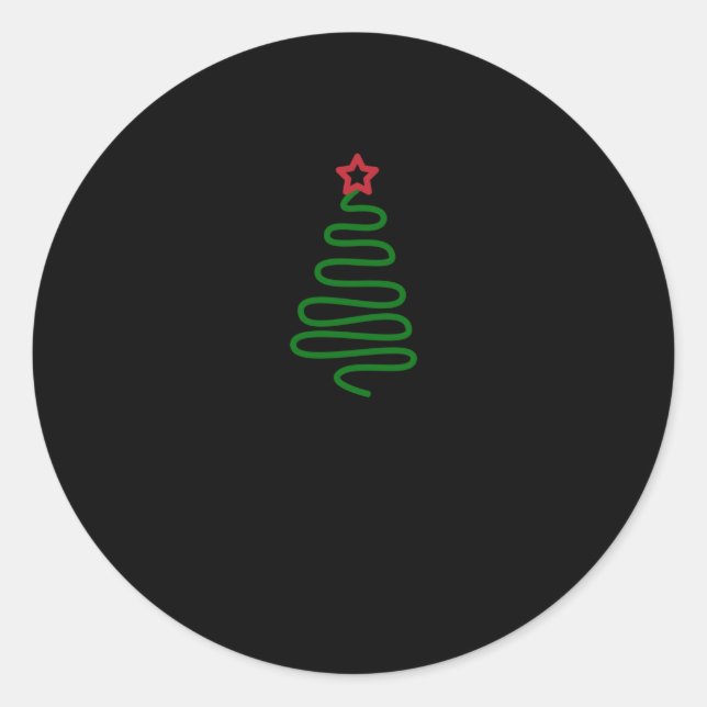 Holiday Christmas Tree Funny Star Classic Round Sticker (Front)
