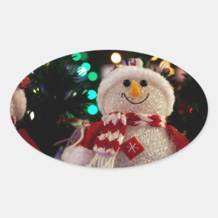 Holiday Christmas Tree Party Destiny Celebration Oval Sticker