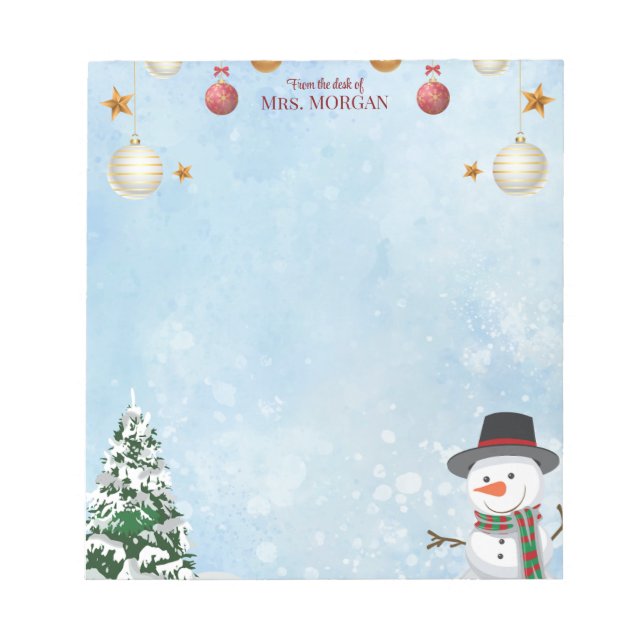 Holiday Christmas Tree & Reindeer Notepad (Front)