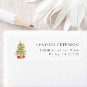 Holiday Christmas Tree Return Address