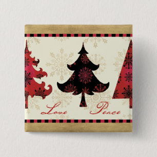 Holiday Christmas Trees 15 Cm Square Badge