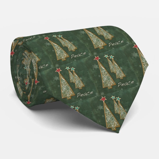 Holiday/Christmas Trees-Peace Tie (Rolled)