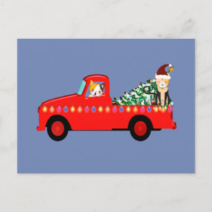 Holiday Christmas Truck Postcard