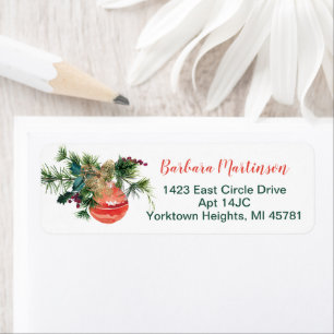 Holiday Christmas Watercolor Return Address Label