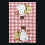 Holiday Christmas Western Cowboy Snowman Tea Towel<br><div class="desc">This design was created through digital art. It may be personalised by clicking the customise button and changing the colour, adding a name, initials or your favourite words. Contact me at colorflowcreations@gmail.com if you with to have this design on another product. Purchase my original abstract acrylic painting for sale at...</div>