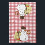 Holiday Christmas Western Cowboy Snowman Tea Towel<br><div class="desc">This design was created through digital art. It may be personalised by clicking the customise button and changing the colour, adding a name, initials or your favourite words. Contact me at colorflowcreations@gmail.com if you with to have this design on another product. Purchase my original abstract acrylic painting for sale at...</div>