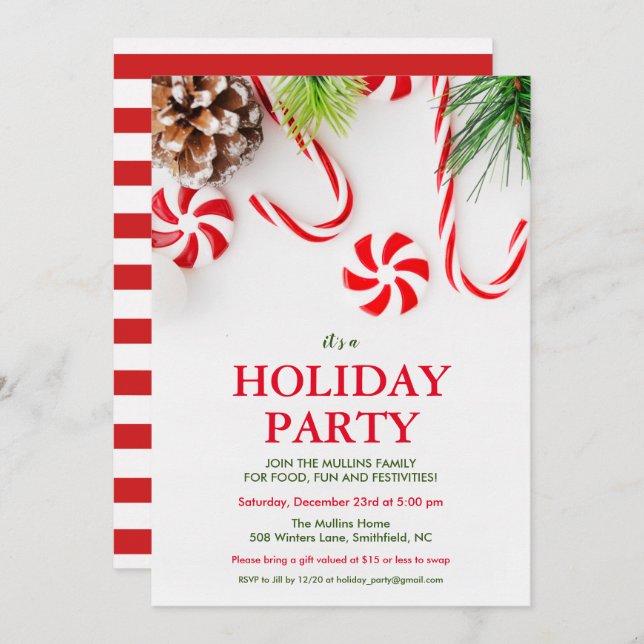 Holiday Christmas Winter Party Invitation (Front/Back)