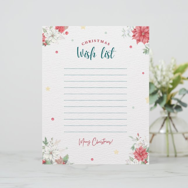 Holiday Christmas Wish List for Adults  (Standing Front)