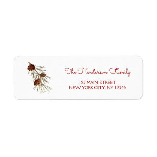 Holiday Christmas Wreath with Pine Cone Branch