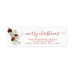 Holiday Christmas Wreath with Pine Cone Branch
